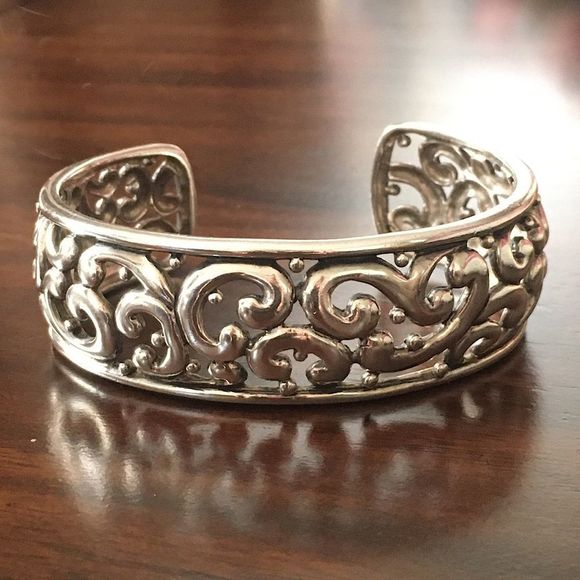 Vintage BARSE Filigree Sterling Silver Cuff
